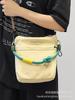 Bolsa de Lona para Mulheres 2025 Nova de Verão Versátil Bolsa de Ombro Transversal Estilo Coreano Popular Este Ano Bolsa Saco de Cor Contrastante