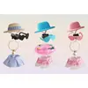 Sombrero de paja de ganso de verano de 7 pulgadas transfronterizo, camisa de manga corta a rayas, gafas de sol, juego de collares, juego de ropa de ganso para porche de escritorio