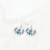 Amazon Venta Caliente Transfronteriza Set Micro de Diamantes Cartoon Stitch Pendientes de Gota de Aceite Set de Collar Accesorios Regalo