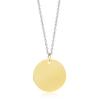 Acero Inoxidable 25mm Redondo Brillante Colgante Placa de Identidad Collar Anti-Pérdida para Ancianos y Niños Logo Láser Femenino