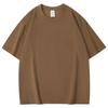 Camiseta de algodón peinado para hombre y mujer, de color liso, cuello redondo, manga corta, hombros caídos, 240 g, ropa de clase para pareja, imagen impresa de manga media holgada