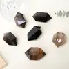 Pilar Doble Punta de Cristal de Té Natural, Pilar de Cristal Doble Punta Hexagonal de Cuarzo Ahumado Adorno, Piedra Cruda Pulida, Cristal para Accesorio DIY