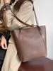 Bolso tipo cubo con un toque de alta gama para mujer, Nuevo 2026 Vintage de Gran Capacidad Simple Casual, Bolso Tote para el Trabajo, Bolso de Hombro
