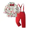 Suministro Directo de Fábrica Ropa Navideña Infantil Traje Pequeño Conjunto de Dos Piezas Ropa Infantil Vestido Navideño para Bebé Traje de Niño