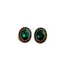 Pendientes ovalados de diamantes verdes antiguos transfronterizos de Europa y Estados Unidos, pendientes de temperamento retro de nicho, nuevos pendientes de estilo cortesano
