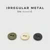 Botões redondos de metal irregulares vintage com dois furos para camisas e jaquetas, botões únicos costurados à mão, versáteis para cardigans de tricô
