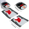 Juego de Funda para Asiento de Inodoro Navideño con Muñeco de Nieve, Papá Noel y Reno, Juego de Dos Piezas, Surtido para la Temporada Navideña