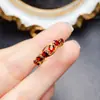 Anillo Popular de Granate Natural al por Mayor de Fábrica Plata S925 Incrustado con Piedra Principal 3*4 Joyería de Lujo Venta Directa de Fábrica