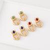 Pendientes de aleación de diamantes de imitación para mujer, de bronce, de lujo, sencillos y ligeros, de moda transfronteriza entre Europa y Estados Unidos, venta al por mayor