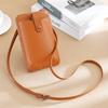 Bolsa transversal feminina de couro legítimo, pequena bolsa transversal, estampa de lichia, bolsa de moedas para celular, combinando com todos os tipos de bolsa, pequena bolsa simples