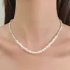 Colar de prata quebrado ultra-flash de alto nível transfronteiriço feminino de luxo leve nicho geométrico corrente de clavícula corrente de pescoço de temperamento versátil