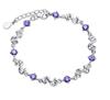 Wei Hua temperamento joias femininas pulseira banhada a prata Coreia amor apartamento feijão vermelho ametista platina banhado comércio exterior atacado