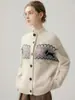 Cárdigan de Cachemira Estilo Otoño/Invierno 2026 Cuello Semi Alto para Mujer Base Jacquard Estilo Dulce Lazo Ropa de Abrigo Cálida