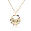 Collar con colgante de animal de circonita incrustada chapado en oro de 18 quilates Aogu para mujer, cadena para clavícula de estilo lindo Ins, nuevo producto transfronterizo
