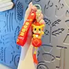 Novo Dragão da Fortuna Miniatura Boneca Chaveiro Pingente de Casal Brinquedo Chaveiro Carro Desenho Animado Ornamento Atacado Caixa de Presente