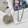 Tendencia Transfronteriza Bolso para Labial de Diamantes Brillantes para Mujer Mini Decoración de Cadena de Corazón con Bolsita Bolsita para Auriculares con Forma de Corazón de Moda para Mujer