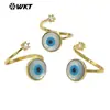 MPR098 Anillo Ajustable Redondo de Concha con Ojo de Diablo de Personalidad Linda Pequeño Circonita Regalo para Amigos y Mejores Amigos Joyería