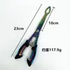 Pinzas para Pesca con Señuelo, Cortadores de Hilo de Acero Inoxidable Extendidos, Pinzas de Pesca, Sacaclavos, Tijeras de Pesca, Extractor de Anzuelos, Pinzas para Control de Peces, Pinzas para Atar Anzuelos