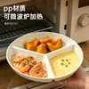 En stock, envío rápido, plato de tres compartimentos, plato redondo, especialmente para platos, uso doméstico, porcionamiento, resistente a altas temperaturas, plato de porcionamiento de tres compartimentos