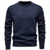 Comercio Exterior 2024 Nuevo Suéter para Hombre Otoño e Invierno Forro Polar Camisa de Punto Cuello Redondo Jersey Suéter para Jóvenes y de Mediana Edad Camisa Base