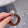 Anillo de toalla de alta elasticidad banda para el pelo de perla goma para el pelo gruesa para mujer cuerda para el pelo retro simple de alta calidad cabeza combinable