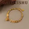 Nuevo Pulsera Exquisita Versátil Estilo Chino Retro Calabaza Pequeña Cinco Emperadores Riqueza con un Toque de Lujo y Gama Alta