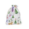 Bolsa con Cordón de Algodón y Lino Estampado, Bolsita de Dibujos Animados, Almacenamiento Diario de Hierbas, Bolsa Vacía, Bolsa de Embalaje Impresa Creativa