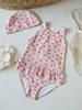 Traje de baño de una pieza con ribete de encaje estilo princesa para niñas, traje de baño de sirena, traje de baño para bebé resistente al cloro y con protección solar