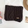Bufanda retro de punto trenzado estilo coreano para mujer, hilo suave y grueso, simple y versátil, cálida para otoño e invierno