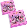 Tema Kuromi Decoração de festa de aniversário da Kuromi Prato de papel da Kuromi Guardanapo Toalha de mesa Copo de papel Bandeirola de puxar Decoração