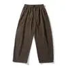 Pantalones casuales rectos holgados retro estilo japonés para hombre, pantalones harén versátiles de cintura alta para primavera y otoño, pantalones de trabajo de pierna ancha de color liso