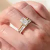 Anillo Cuadrado de Zircón de Plata Esterlina de Moda Europea y Americana para Mujer, Comercio Exterior Transfronterizo, Más Vendido, Alta Calidad, Anillo de Diamantes Completos, Joyería de Mano