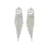 Pendientes largos de borla de diamantes Super Flash estilo europeo y americano para mujer, exquisitos, sencillos, combinan con todo, de alto grado, con borlas, con temperamento