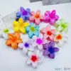 Pinza para el pelo de estilo vacacional romántico y colorido, popular transfronteriza, con flor de plumeria, accesorio floral fresco para el cabello para mujer