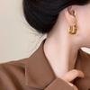 Pendientes de aro de ámbar estilo Maillard para mujer, de nicho, de alta calidad, estilo retro, sencillos, a la moda, joyería para las orejas.