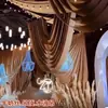 Cortinas de Tecido para Casamento Cortinas de Onda d'Água Multicamadas Tecido Elástico Tecido de Teto Tecido para Pendurar em Casamento Fitas Decoração de Teto em Seda Leite para Casamento