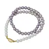Paquete de Materiales DIY al por Mayor Hebilla de Lingote de Oro de 14K Hilo de Acero Tejido a Mano Collar de Perlas Joyería Paquete de Materiales con Cuentas