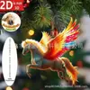Colgante Decorativo de Caballo Galopante Dorado Hermoso Transfronterizo de Acrílico Regalo de Vacaciones Llavero de Mochila Auto-Diseñado
