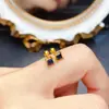 Pendientes de Zafiro Natural Transfronterizos de Amazon Plata S925 Piedra Principal 3*3 Joyería de Lujo Venta Directa de Fábrica