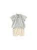 Ropa de Verano Delgada Bangxuan para Niños Camiseta para Bebé de Manga Corta Pantalones Florales para Niñas Conjunto de Dos Piezas Atuendo para Bebé Niña
