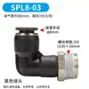 Accesorios Neumáticos de Conexión Rápida Negros, Conector Recto Roscado para Tubería de Aire Spc, Rosca Interna Spcf, Conector de Tres Vías Spb, Conector de Dos Vías Spl