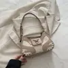 Bolso de hombro casual de moda nuevo 2026, bolso simple retro para debajo del brazo, bolso de hombro texturizado de mano para mujer