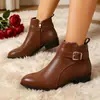 Comercio exterior transfronterizo talla grande otoño e invierno 2026 nuevas botas cortas estilo Martin de tacón grueso para mujer, moda estilo británico con cremallera lateral y cordones