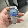 Nuevo Reloj de Negocios para Hombre con Esfera de Cuadros Degradados Transfronterizos, Movimiento de Cuarzo, Calendario, Correa de Acero, Reloj al por Mayor