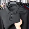 Suéter de punto con cuello de solapa para hombre, nuevo estilo otoño e invierno 2026, comercio exterior transfronterizo, polo casual de color liso de manga larga para hombre