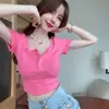 Camiseta de Manga Corta para Mujer Estilo Chica Caliente Reductora de Edad Deseo Puro, Crop Top Corto Versátil de Verano Ajustado a la Cintura