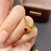 Colgante de Rubí Natural Transfronterizo Accesorios para Mujer Nicho Alta Gama Joyería de Plata 925 4*5 Joyería de Lujo Venta Directa de Fábrica
