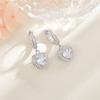 Zircon Love Hebilla para Oreja Estilo Europeo y Americano Lujo Atmosférico Industria Pesada Imitación Diamante Aretes Transfronterizos Nuevo Tridimensional Corazón de Durazno Pendiente de Gota para Oreja Trendy