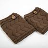 Cubrepiernas Transfronterizos Cubierta para Piernas Lana Tejida Protectores de Piernas Botas Doble Capa Engrosado Botón en Forma de W Cubierta para Calcetines