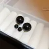 Aretes Geométricos Negros con Goteo de Aceite de Aguja de Plata Pendientes Franceses de Lujo Ligero de Alta Gama Pendientes de Diseño Retro Joyería al por Mayor para Mujeres